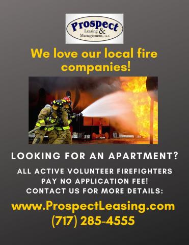 Flyer supporting firefighters